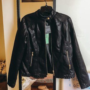 [NEW] Black Leather Jacket BACCINI